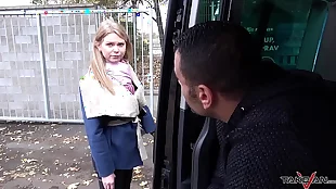 Naive blonde trusts a stranger and fucks only a tight pussy